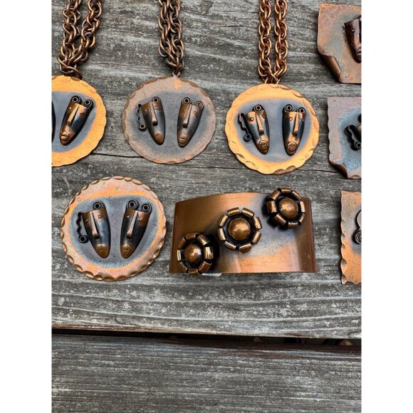 Rebajes Jewelry Collection - Vintage 1950s Modernist Designer Copper - 13 Pieces - Picture 10 of 10
